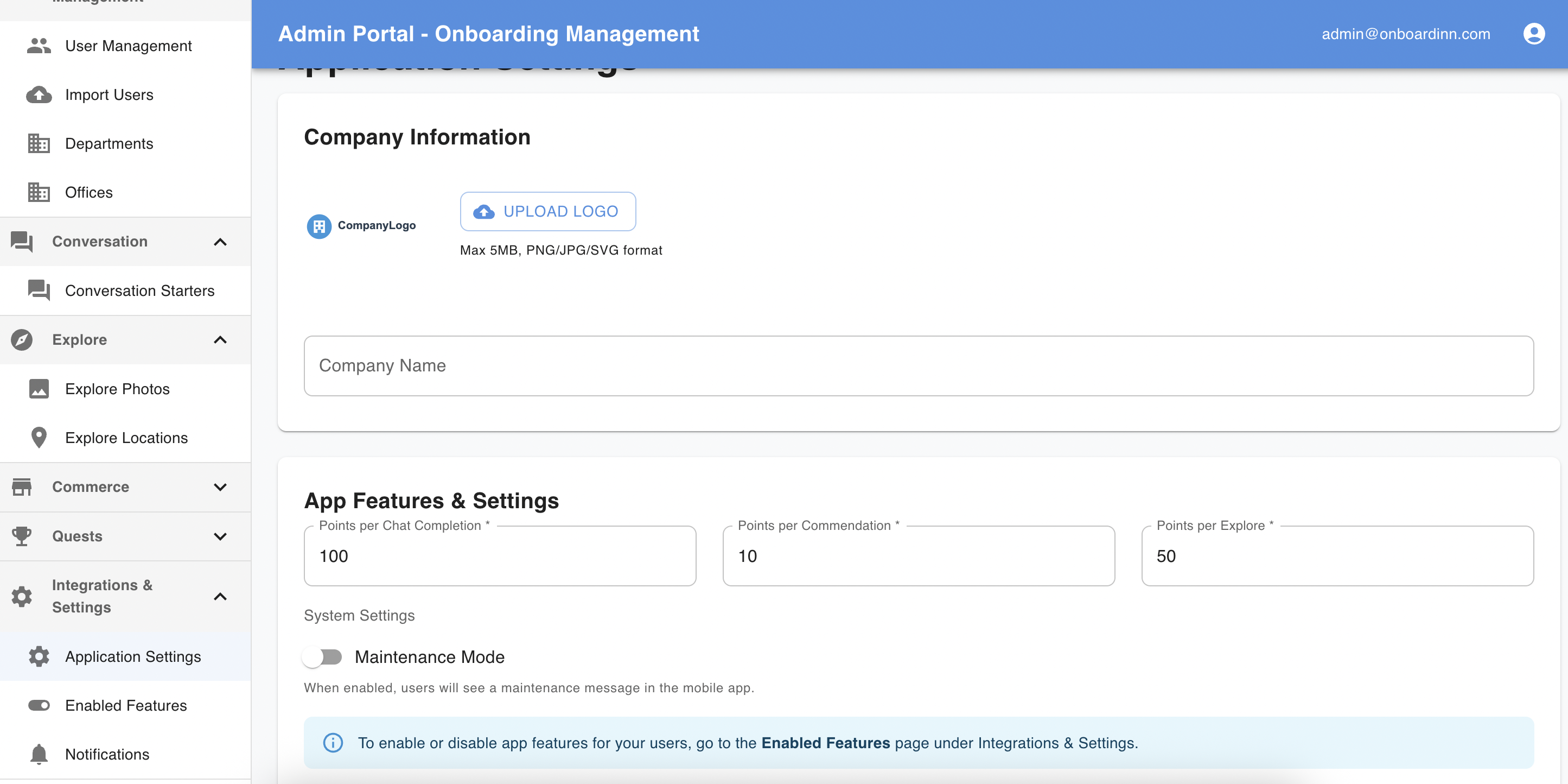 Application Settings